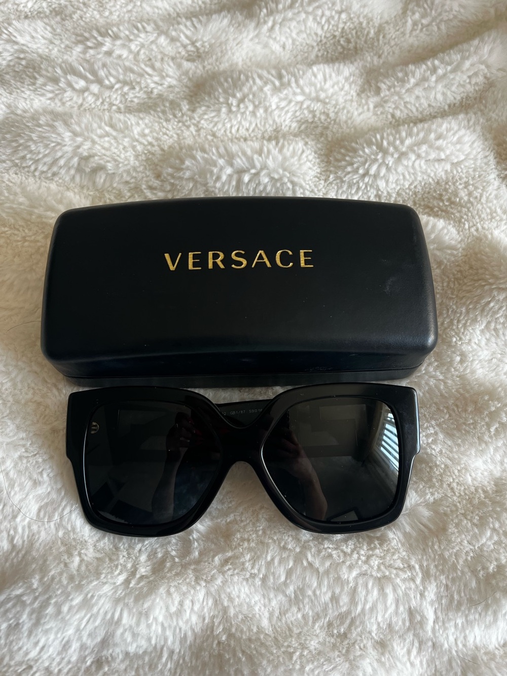Versace Black Oversized Cat-Eye Sunglasses